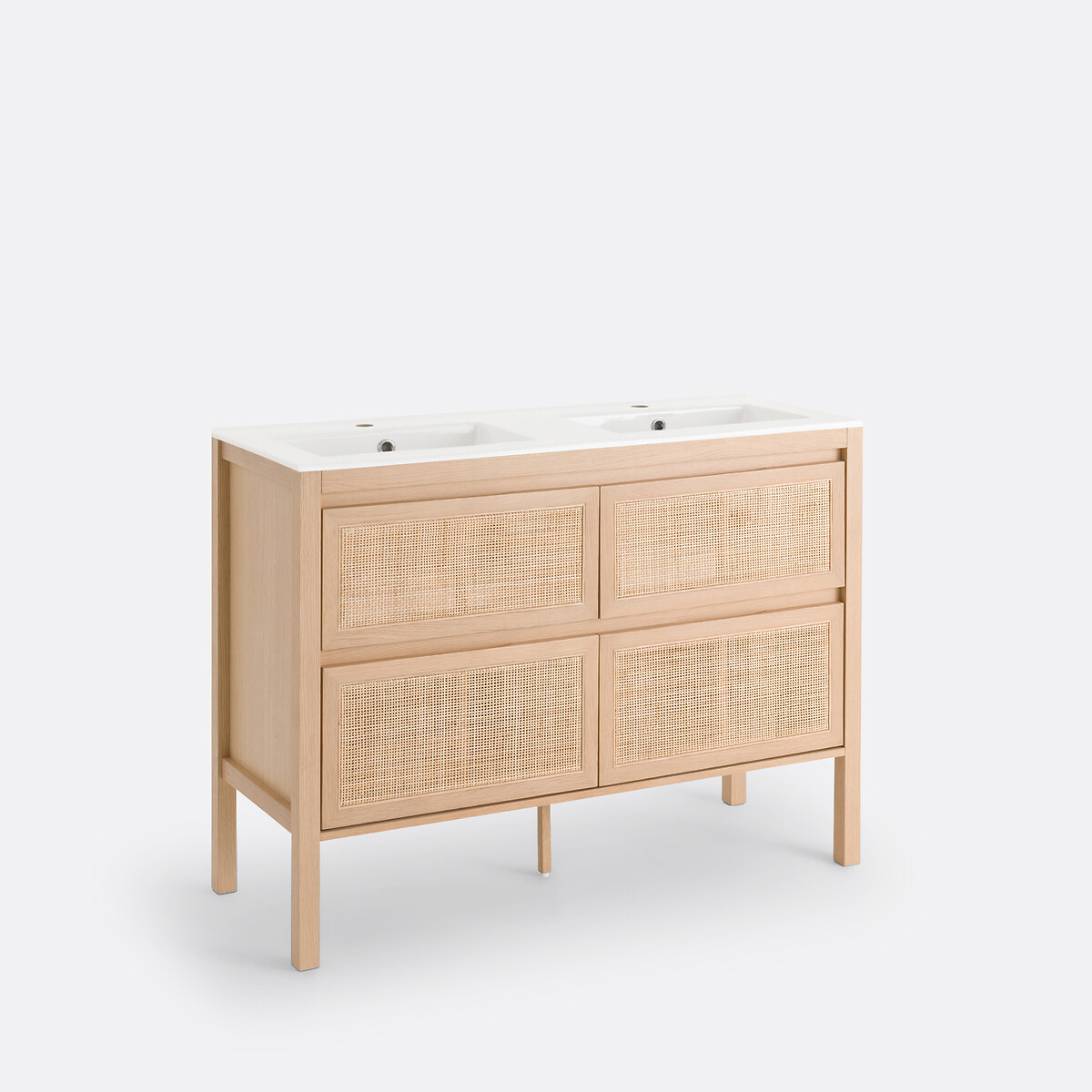 LA REDOUTE INTERIEURS<br>Móvel de lavatório com 4 gavetas em madeira de rattan L120cm, Lumpa