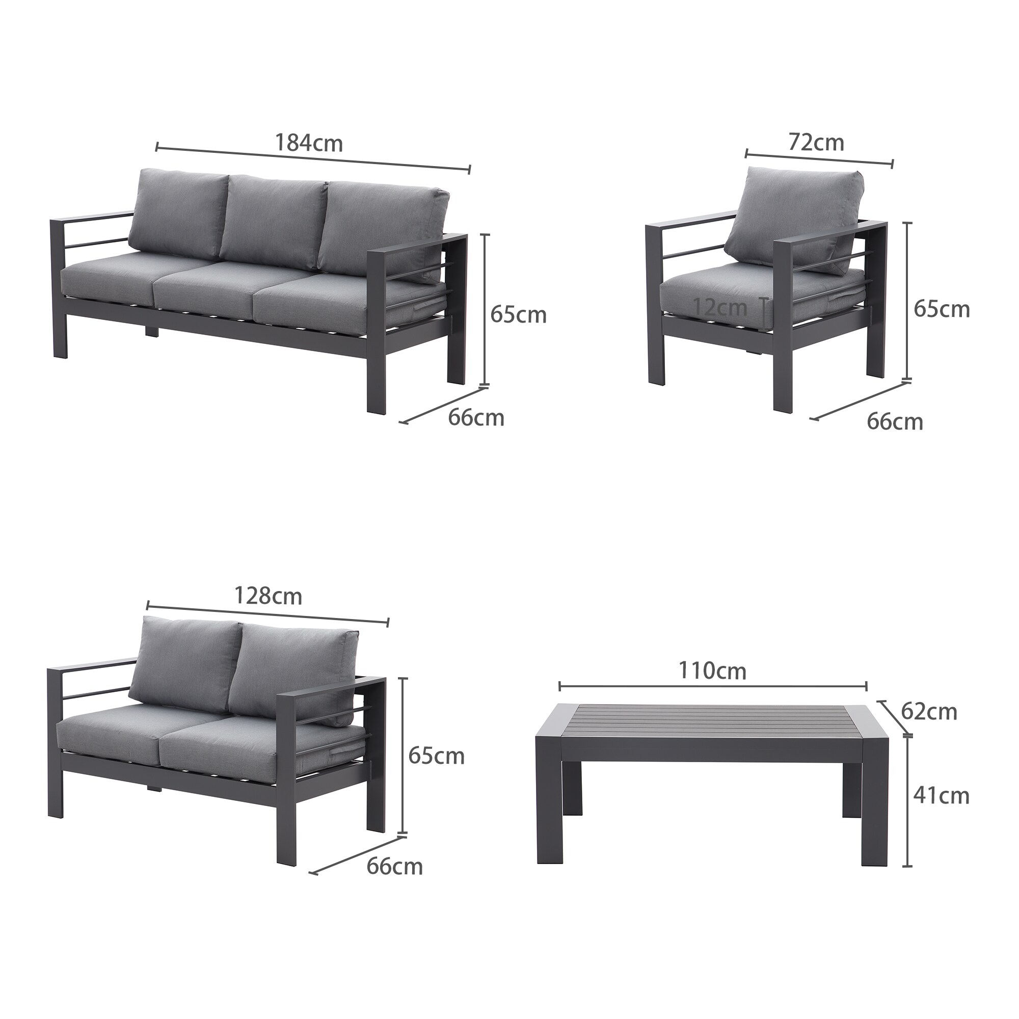 7-Sitzer Lounge-Set aus Polyrattan -versch. Ausführungen