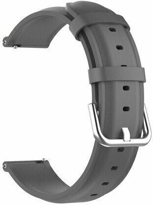 Garmin Venu 2 & 3 - Classic leren bandje - Grijs - leather - Garmin bandje