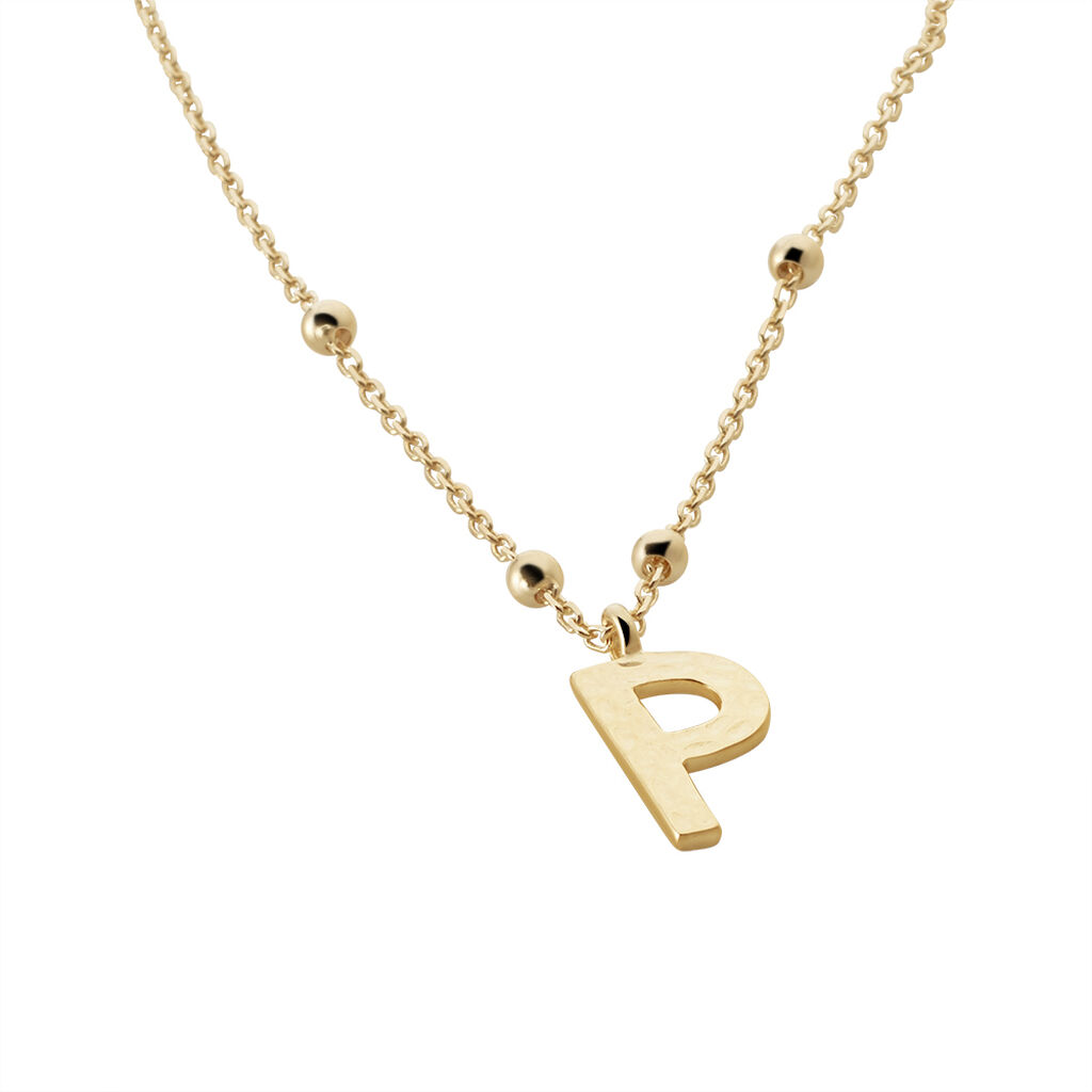 Collier Plaqué Or Jaune Lettra