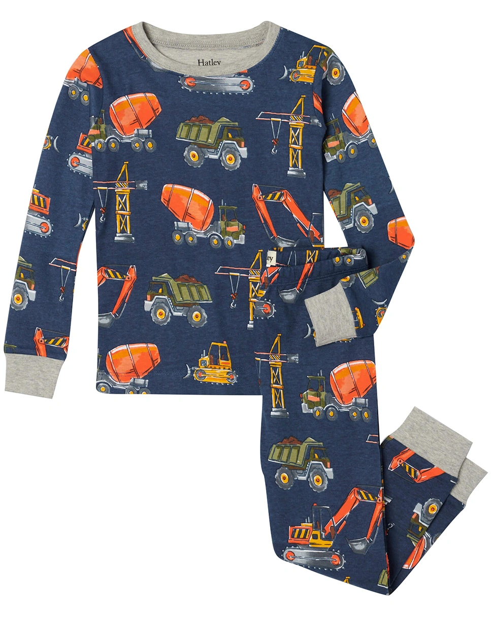 Schlafanzug lang CONSTRUCTION TRUCKS in navy/multi