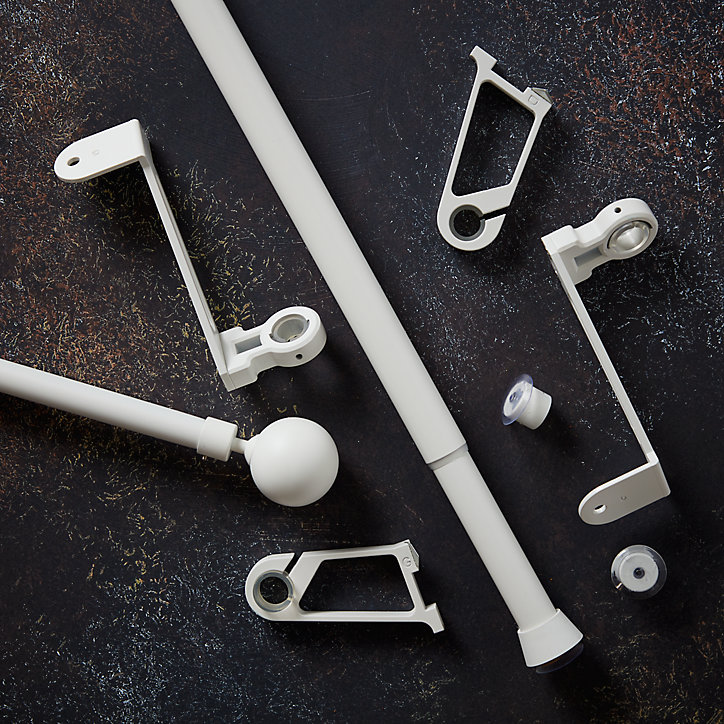 Tringle à rideau GoodHome extensible Ikaria, blanc mat, 50/80 cm