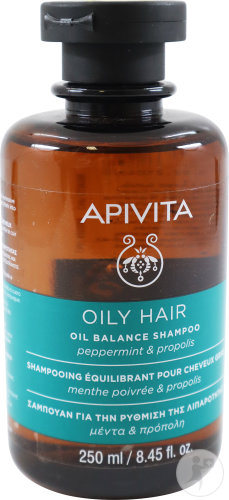 Apivita Shampoing Équilibrant Pour Cheveux Gras Menthe Et Propolis Flacon 250ml