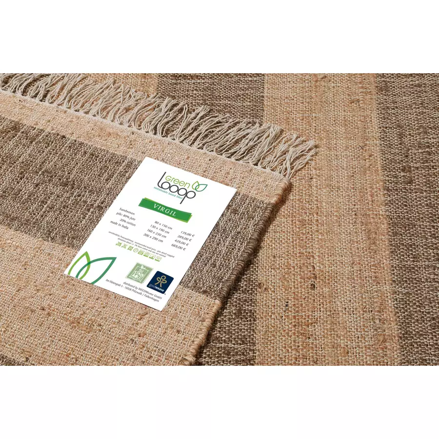 Green Looop Handweb-Teppich Virgil braun,cognac braun