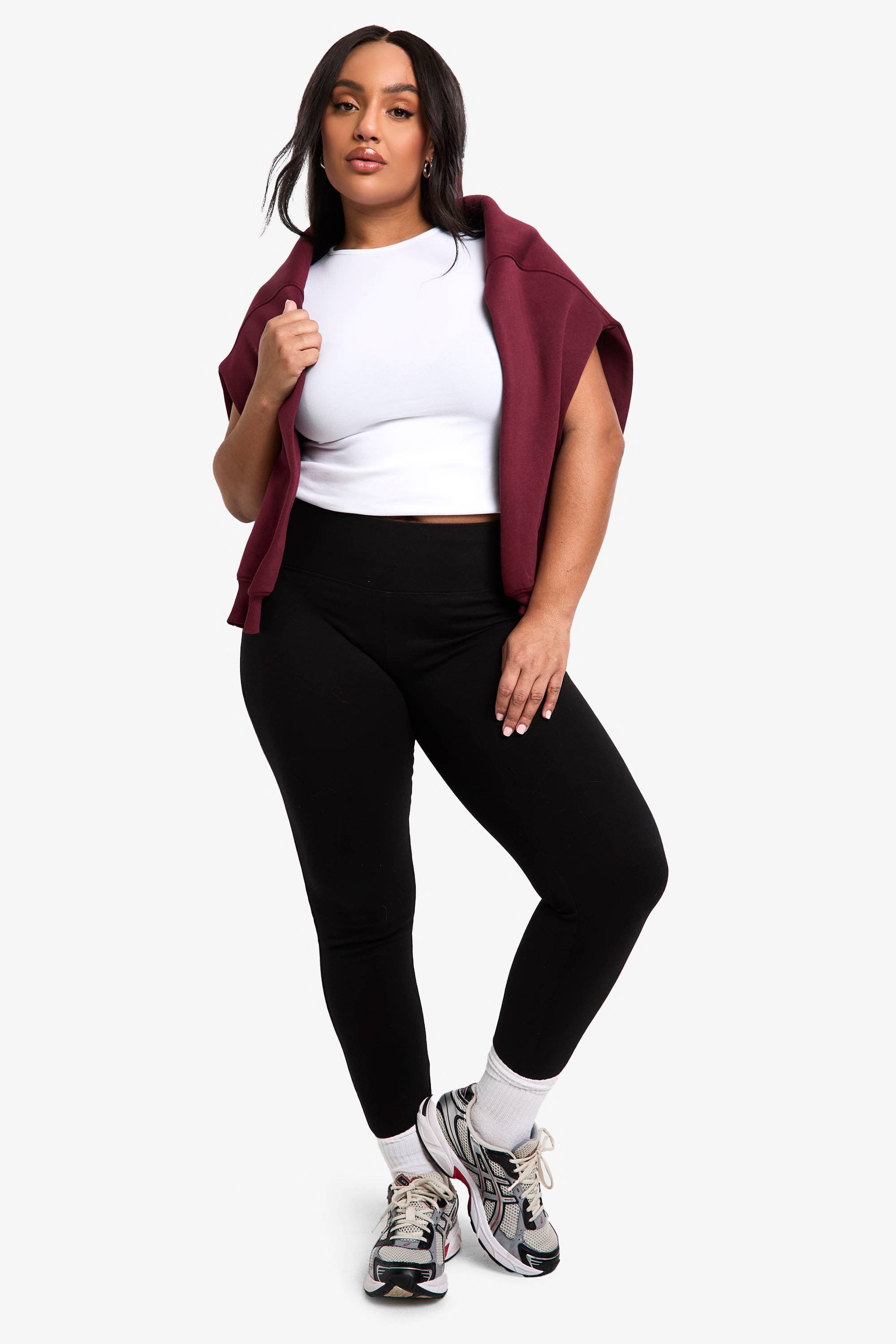 boohoo BOOHOO BASICS PLUS LEGGING À TAILLE HAUTE AVEC CEINTURE PROFONDE