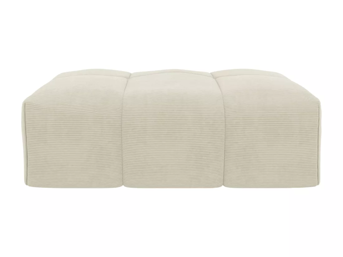Pouf en velours côtelé beige NAEMIA de Maison Céphy