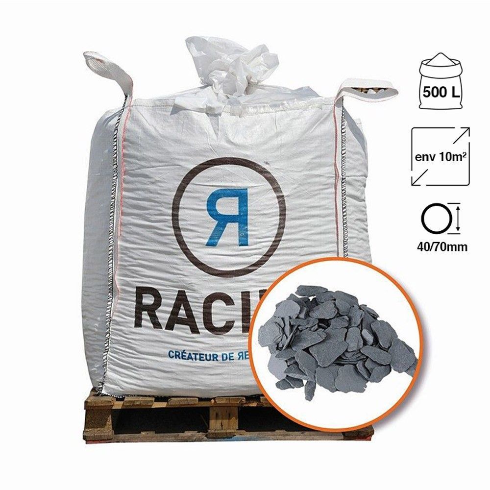 Paillage naturel ardoise grise big bag 500 litres pour 10m2