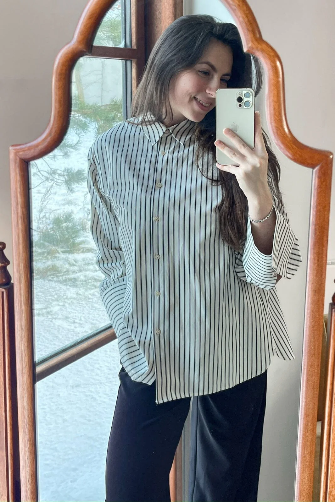 Neo Noir Dita Stripe Shirt creme