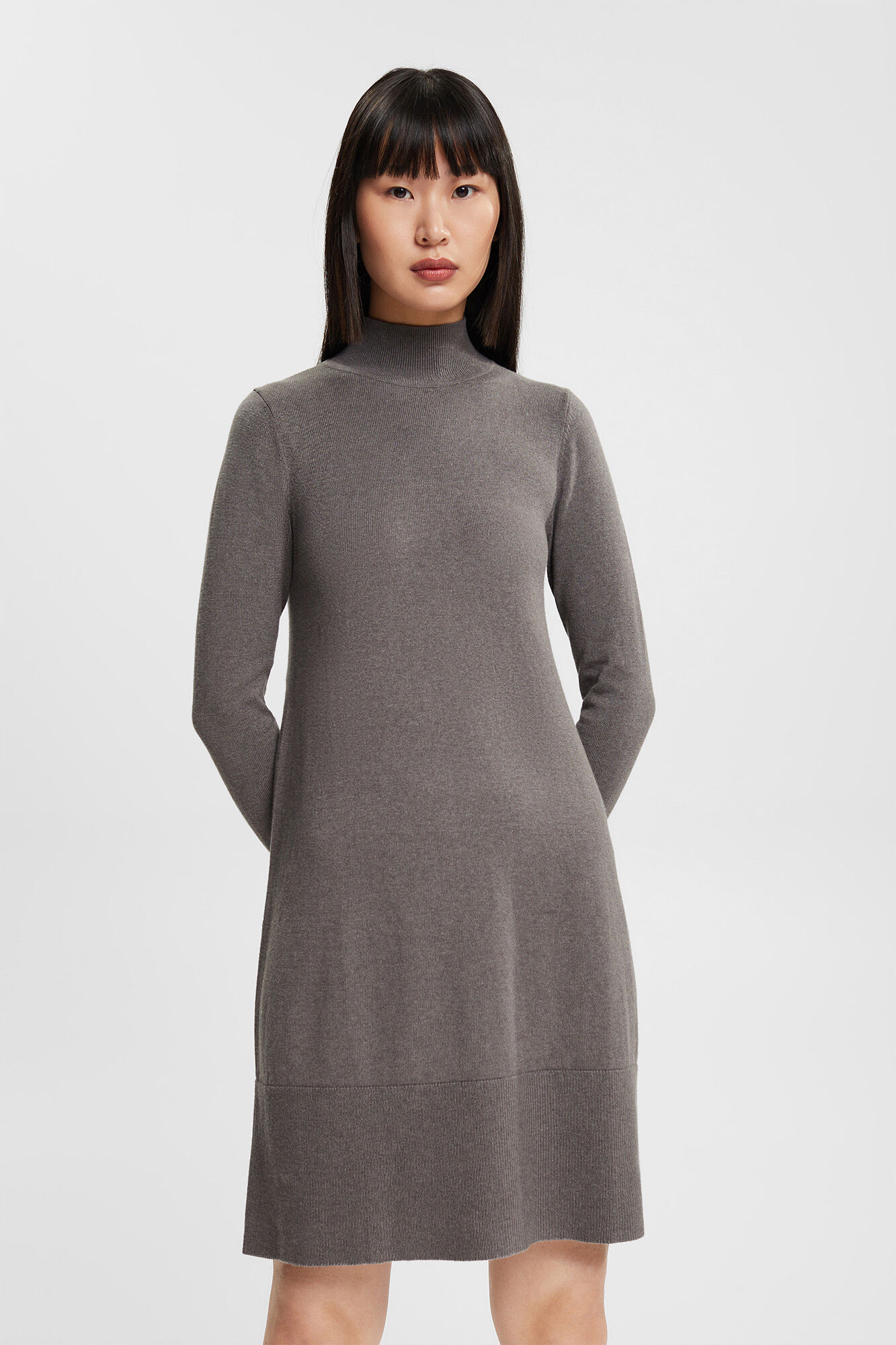 Vestido de malha com cashmere - Cinza