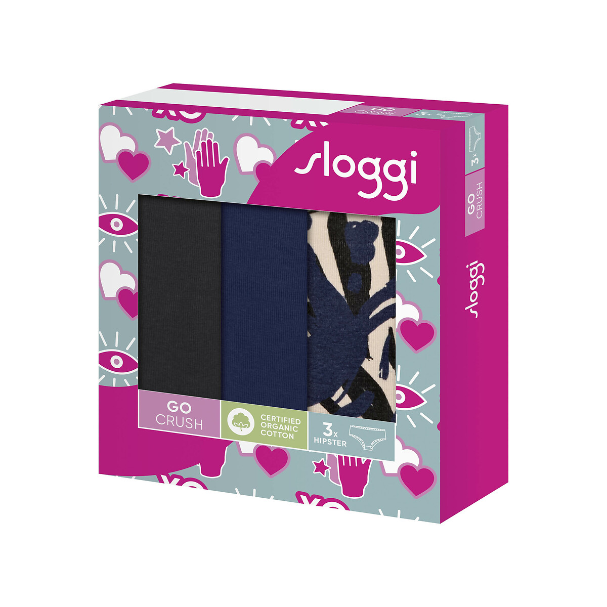 SLOGGI<br>Conjunto de 3 calcinhas de algodão Go Crush