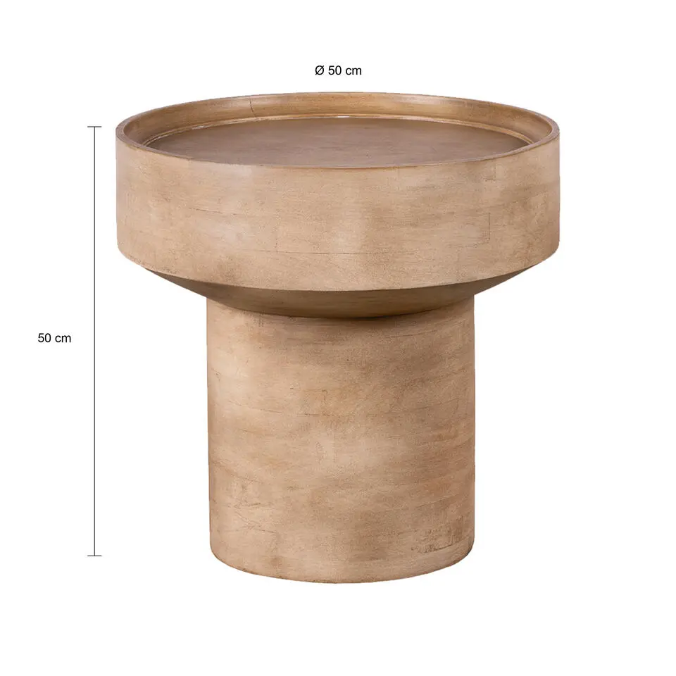 Lewis & Loft Bijzettafel Luus - Rond - FSC® mangohout - ⌀50 - Bruin