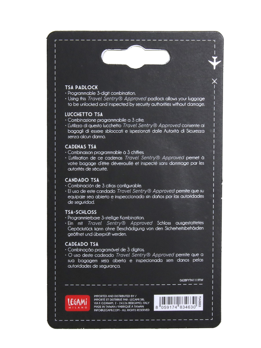 Cadenas À code TSA Legami