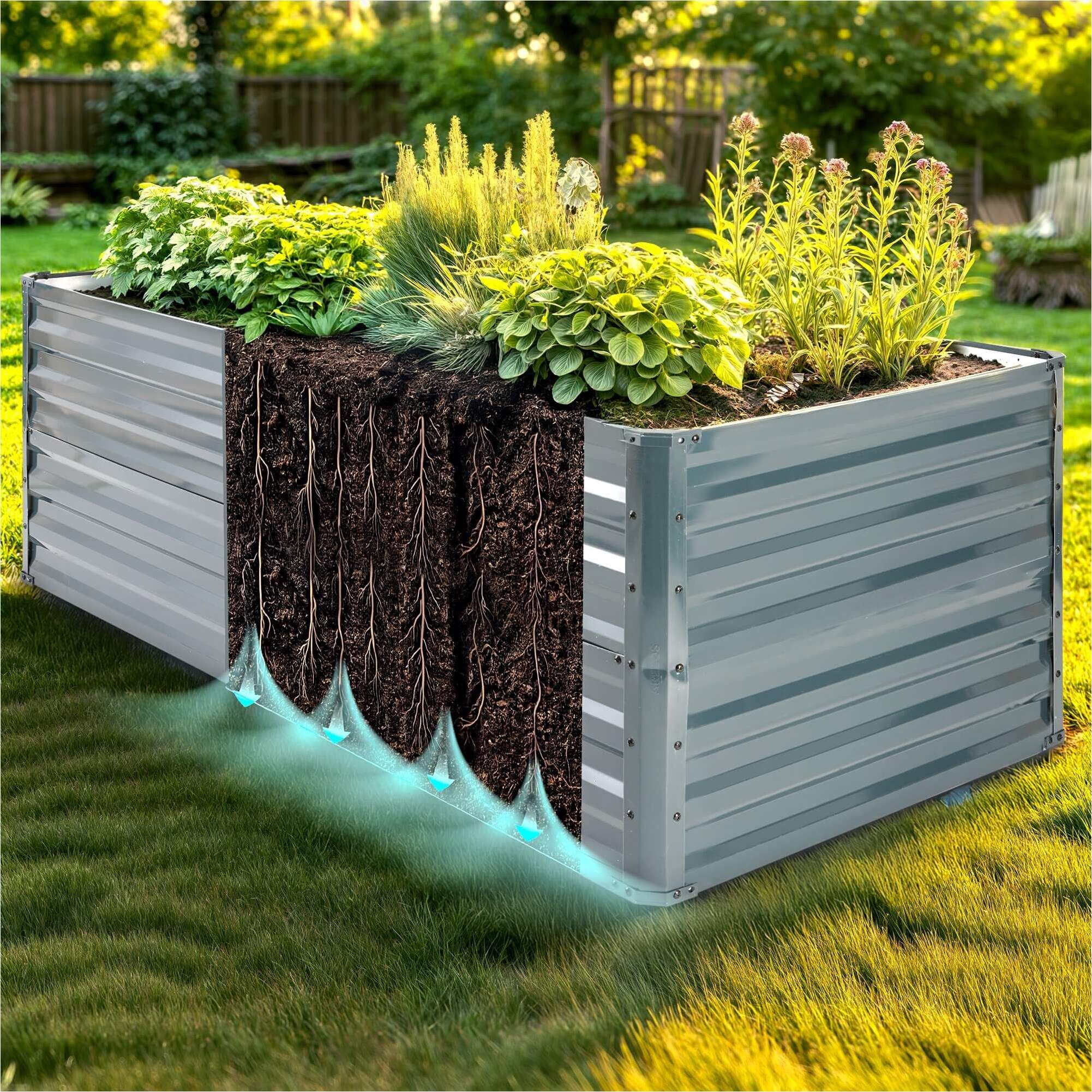 Metall Hochbeet 180 x 90 x 59 cm