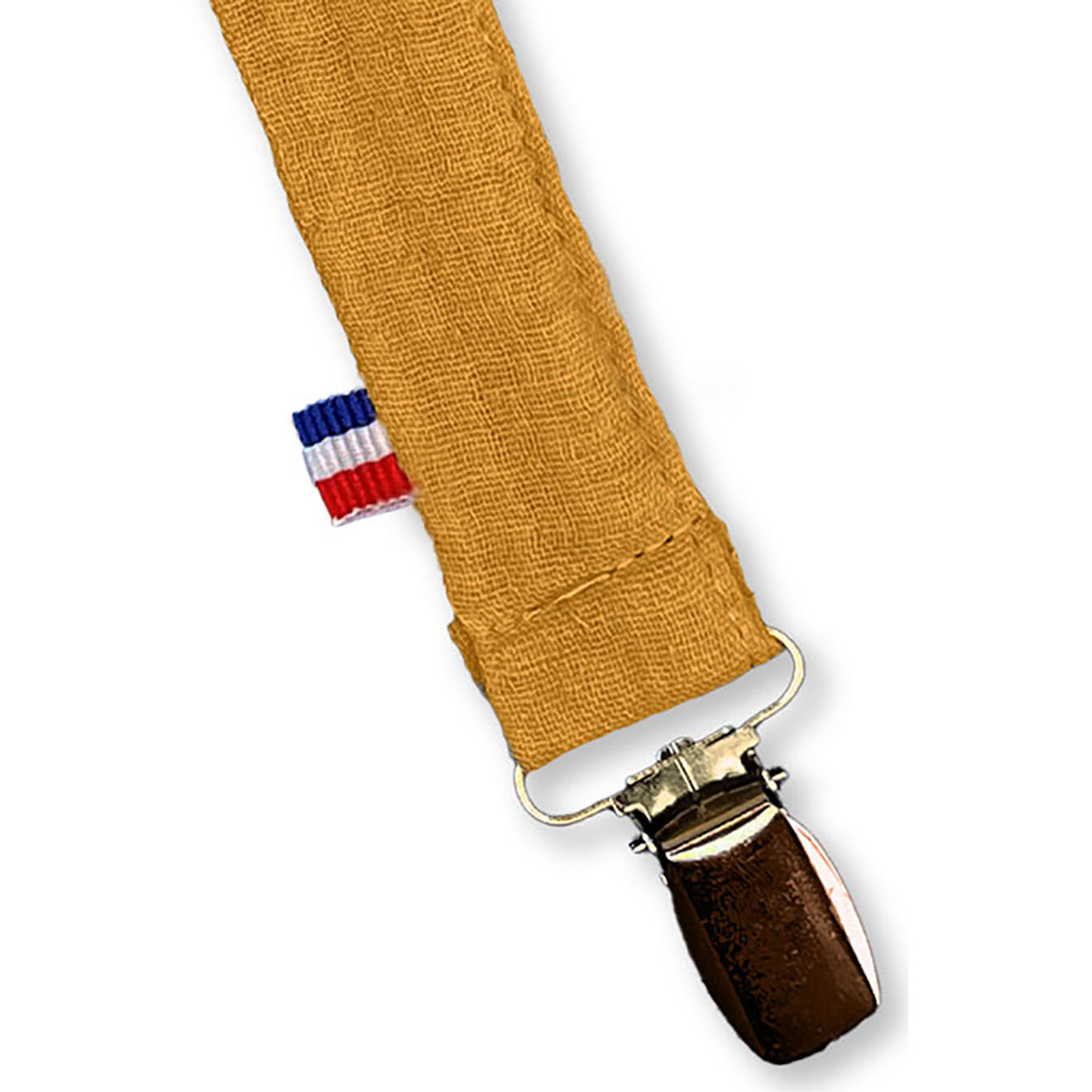 Papate Attache Tétine en Coton Bio Teddy honey - 17x2 cm