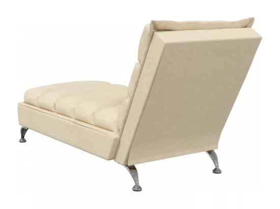Prolenta Premium - Chaise longue avec coussins crème tissu