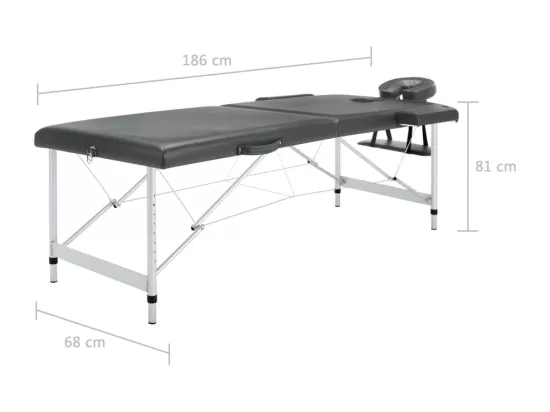 Table de massage 2 argenté 186 x 68 x 59 cm 02_0001797