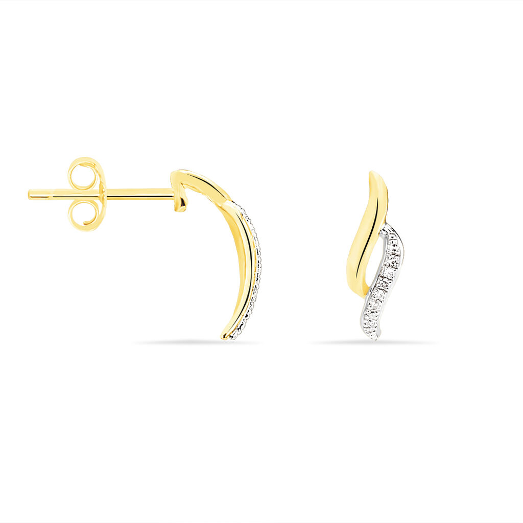 Boucles D'oreilles Puces Callum Or Jaune Diamant