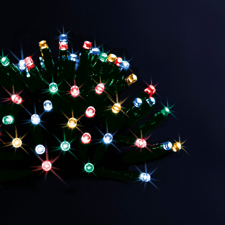 Guirlande lumineuse solaire LED extérieure led Technosolar multicolore 8 fonctions 10 m
