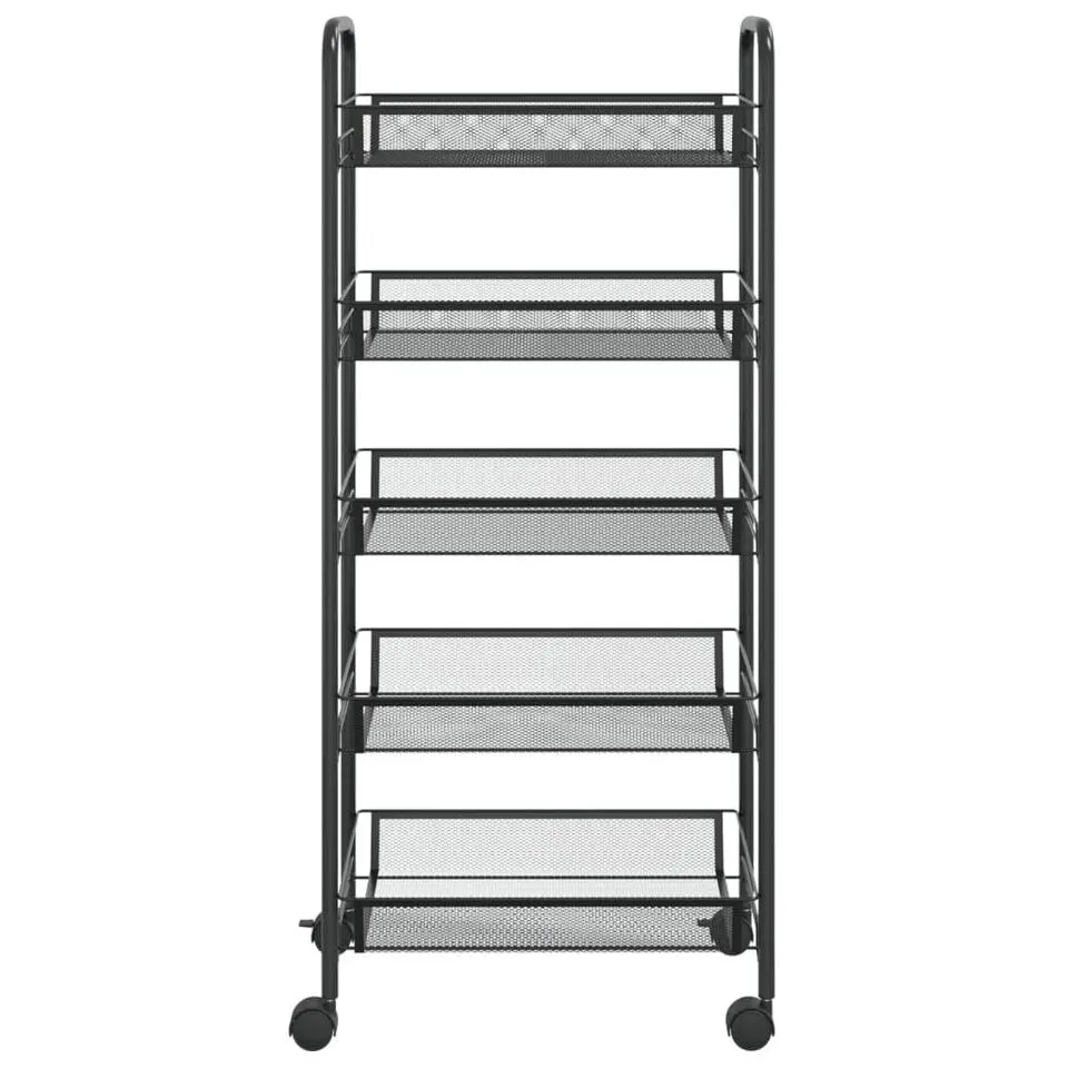 vidaXL - Keukentrolley - Zwart - IJzer - 46 x 26 x 105 cm