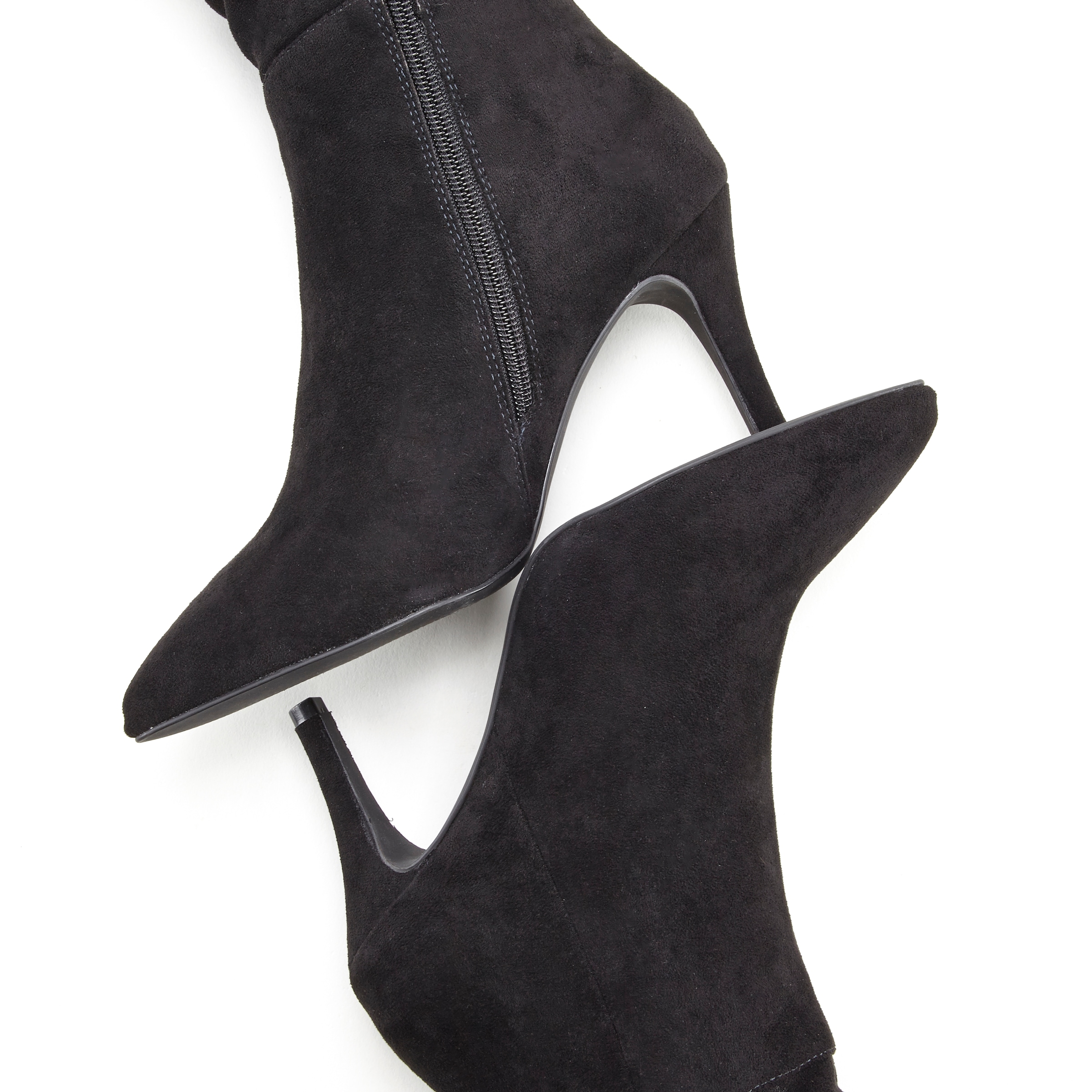 LASCANA Reissverschlussstiefel  mit modischer Raffung, Langschaft, High-Heel Stiefelette,Slouchy Boots