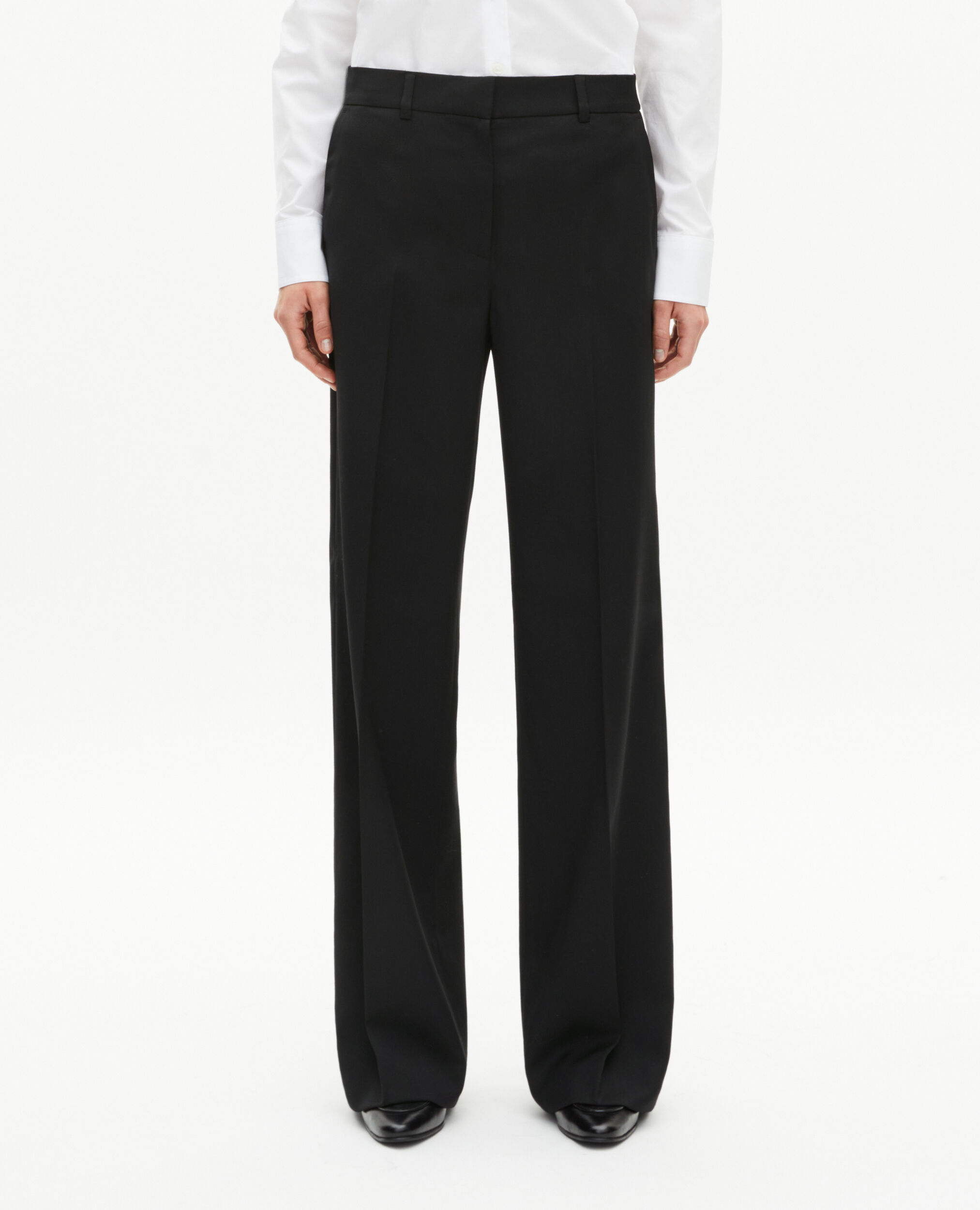Pantalon large en laine noir