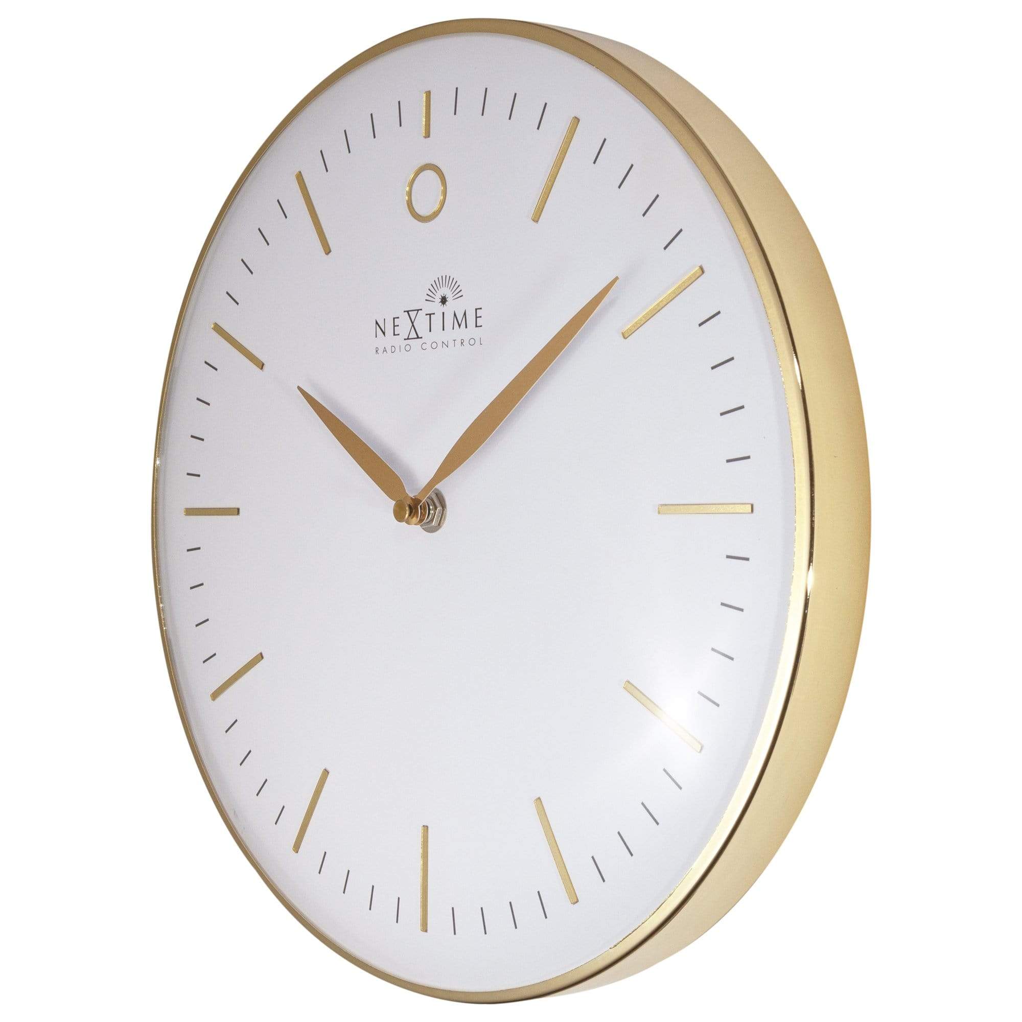 NeXtime - NeXtime - Design Wandklok - Radio controlled -  Goud|Wit -