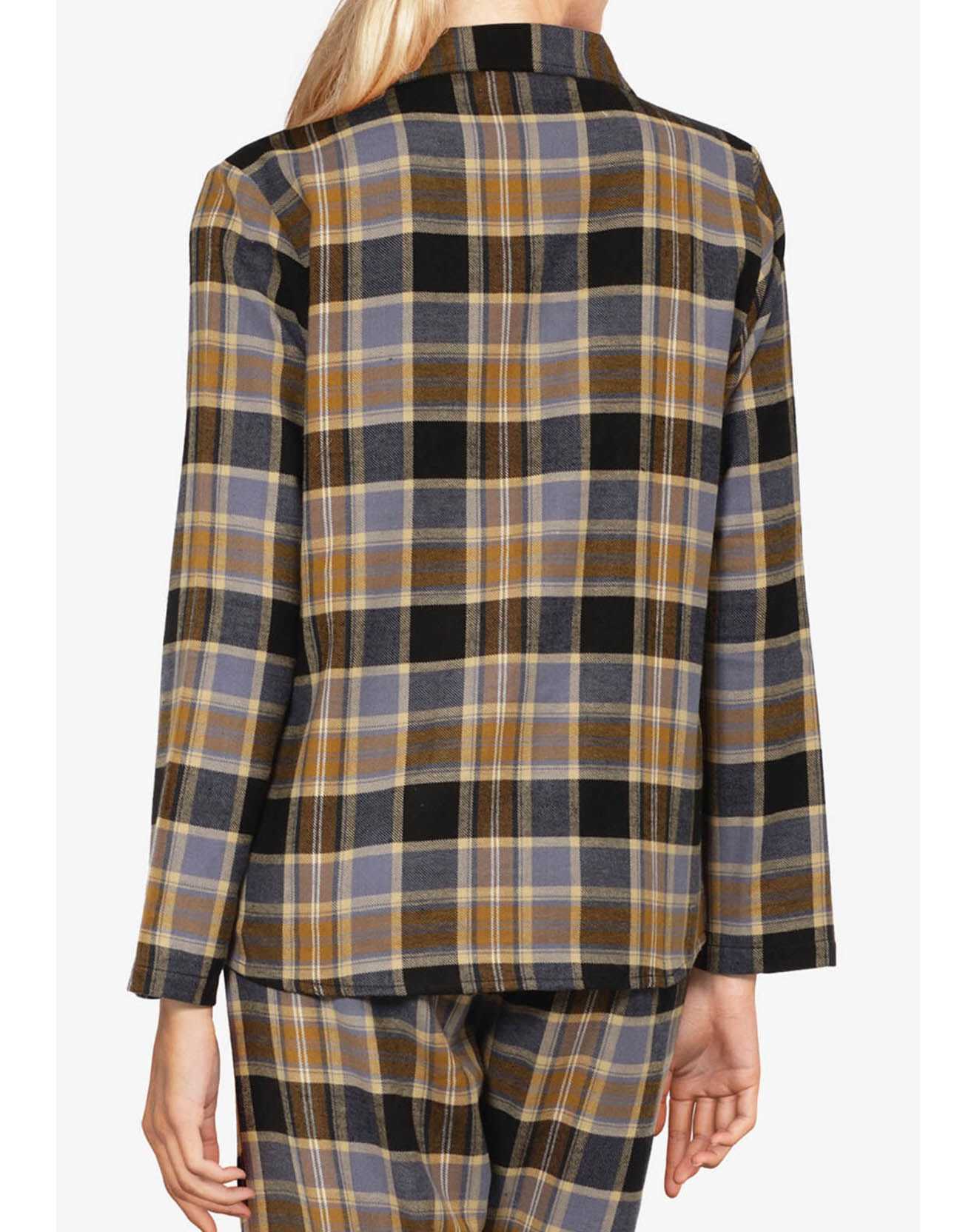 Femilet Chemise de pyjama Ecossais imprimée marron/noir