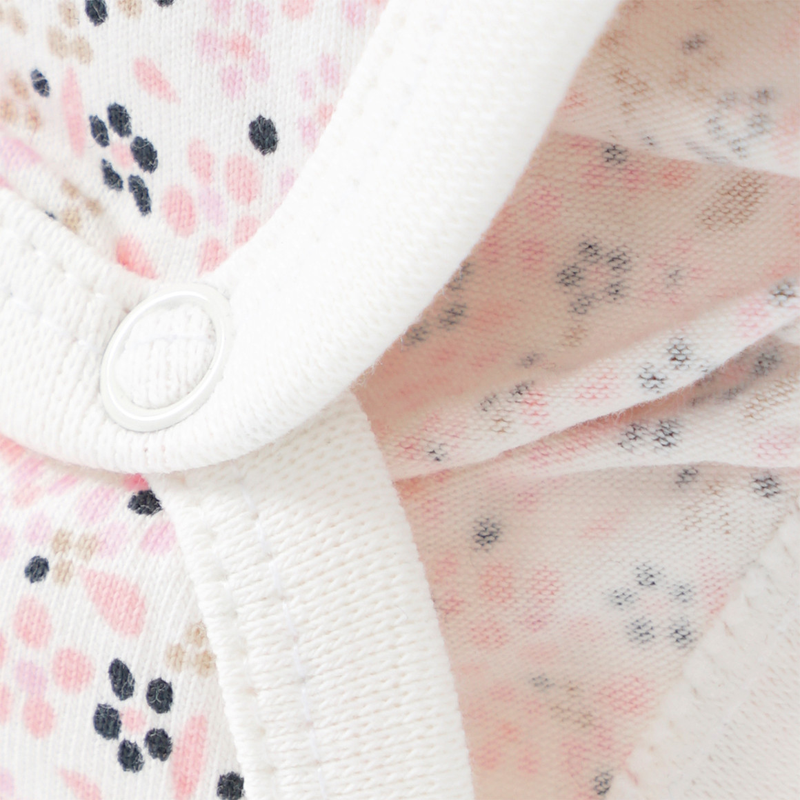 Topomini Baby Langarmbody mit Allover-Print weiss / rosa / dunkelblau