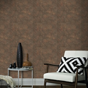 Vliesbehang maansteen chocolade bruin (dessin 103955)