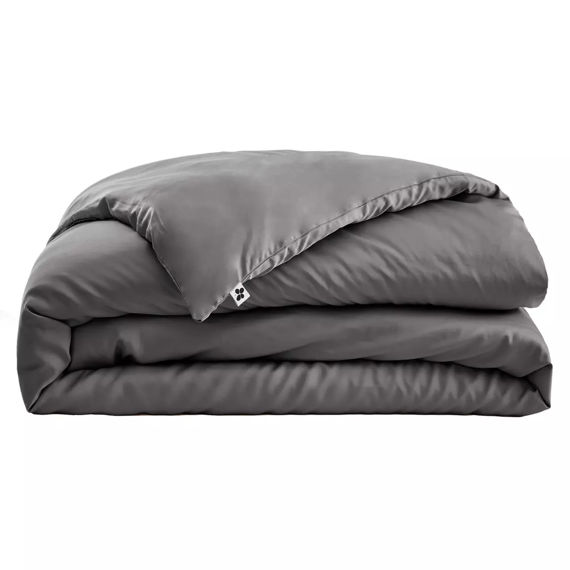 Housse de couette satin de bambou (260 x 240 cm) Salomé Gris granit
