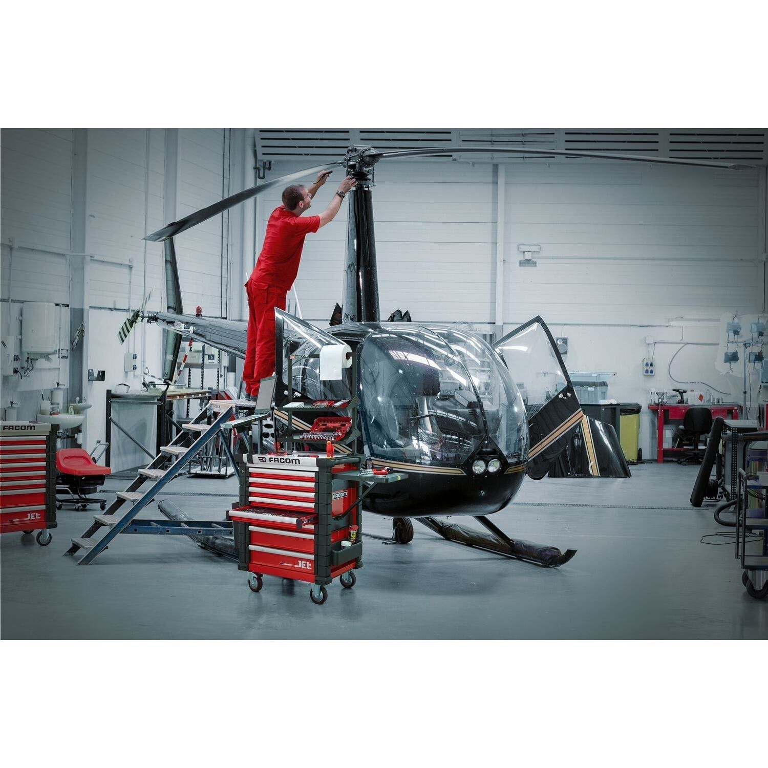 Facom JET Gereedschapswagen Rood met 8 laden M3 - JET.8M3A