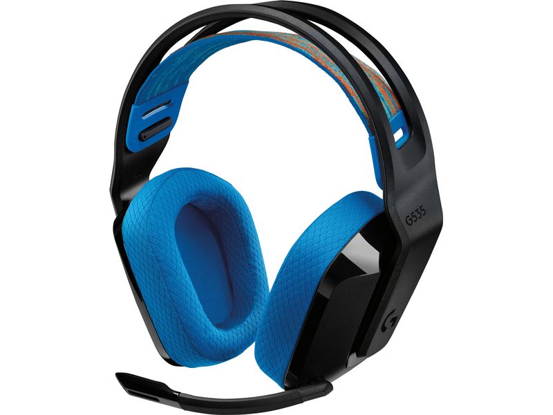 Logitech Headset G535 Lightspeed Gaming Blau/Schwarz Kabelloses Over-Ear-Headset mit Surround-Sound und weichem Ohrpolster