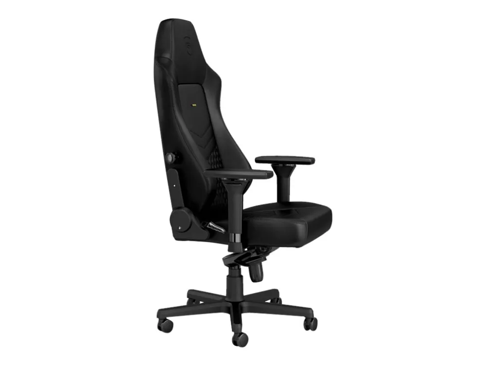 Noblechairs Hero - Stol - ergonomisk - armstøtter - T-formet - vippe - drejeled - aluminium, nylon, polyurethan, stål, memory foam, top-narv læder - sort