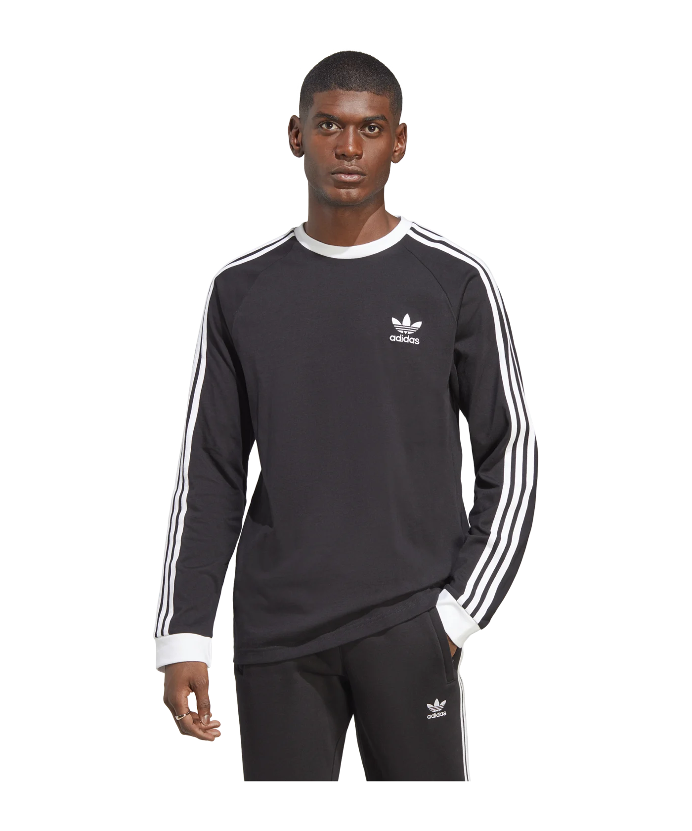 adidas Originals Adicolor Classics 3-Stripes Long Sleeve Tee Black