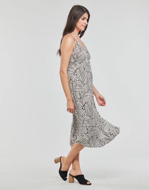 Superdry - VINTAGE MIDI HALTER SLIP DRESS Negro / Blanco