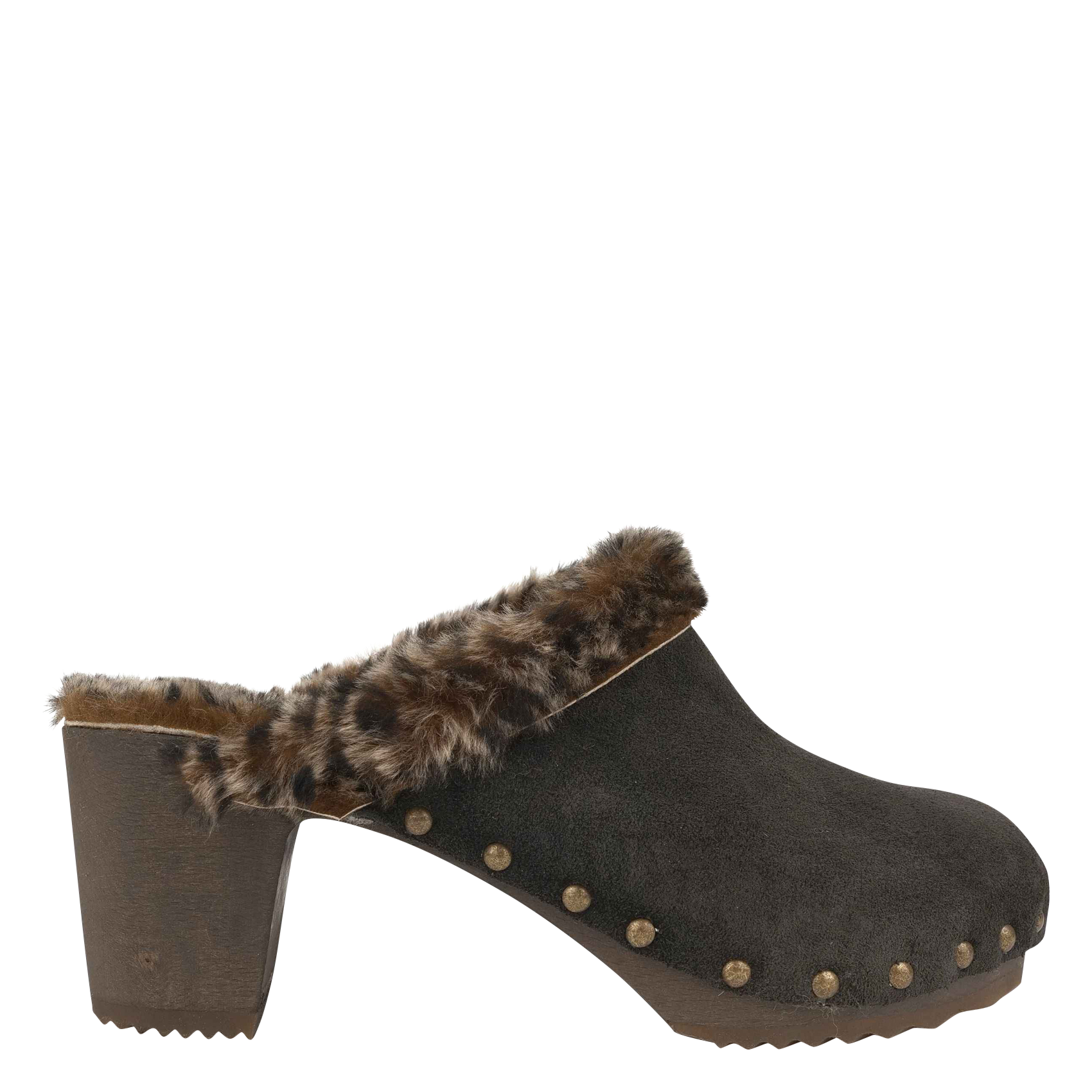 CANDICE - Sabot fourré en cuir| Marron