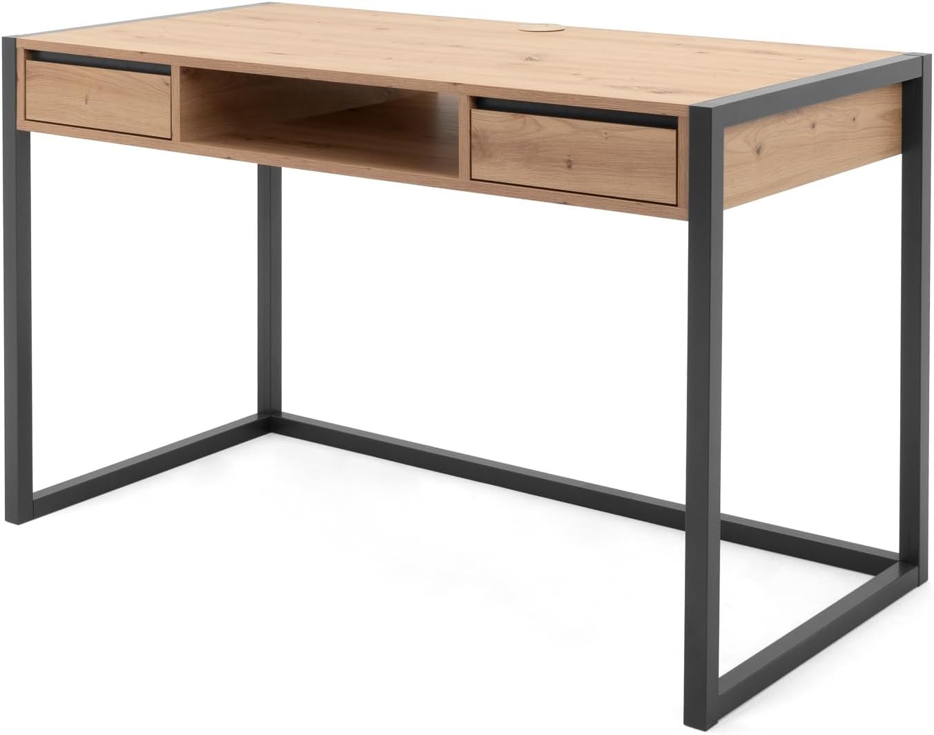Schreibtisch in Eiche Artisan und grau, Laptop Computer Tisch, für Büro und Home Office im Industrial Look 120 x 60 cm Malta