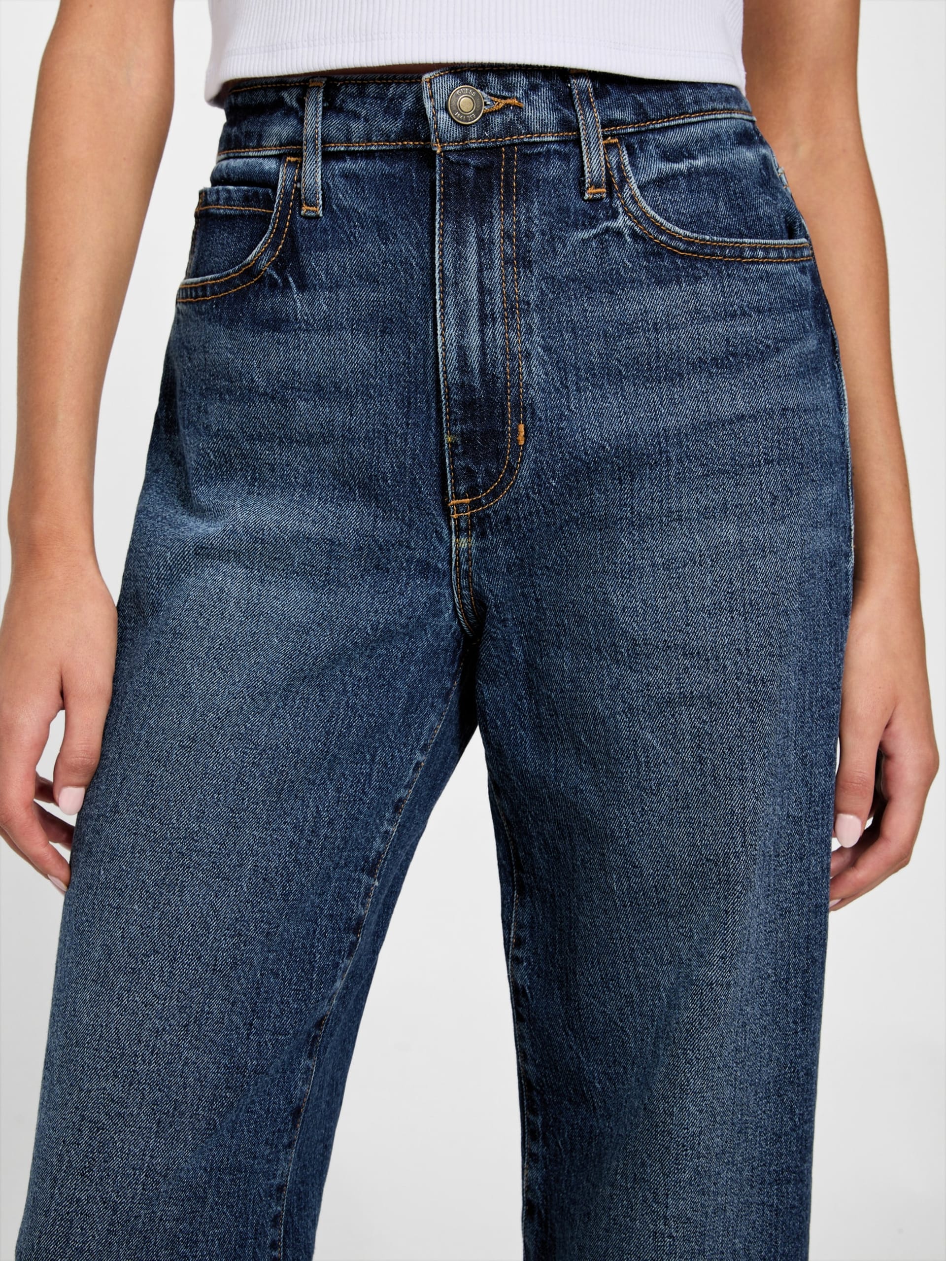 Calça jeans ecológica de perna larga
