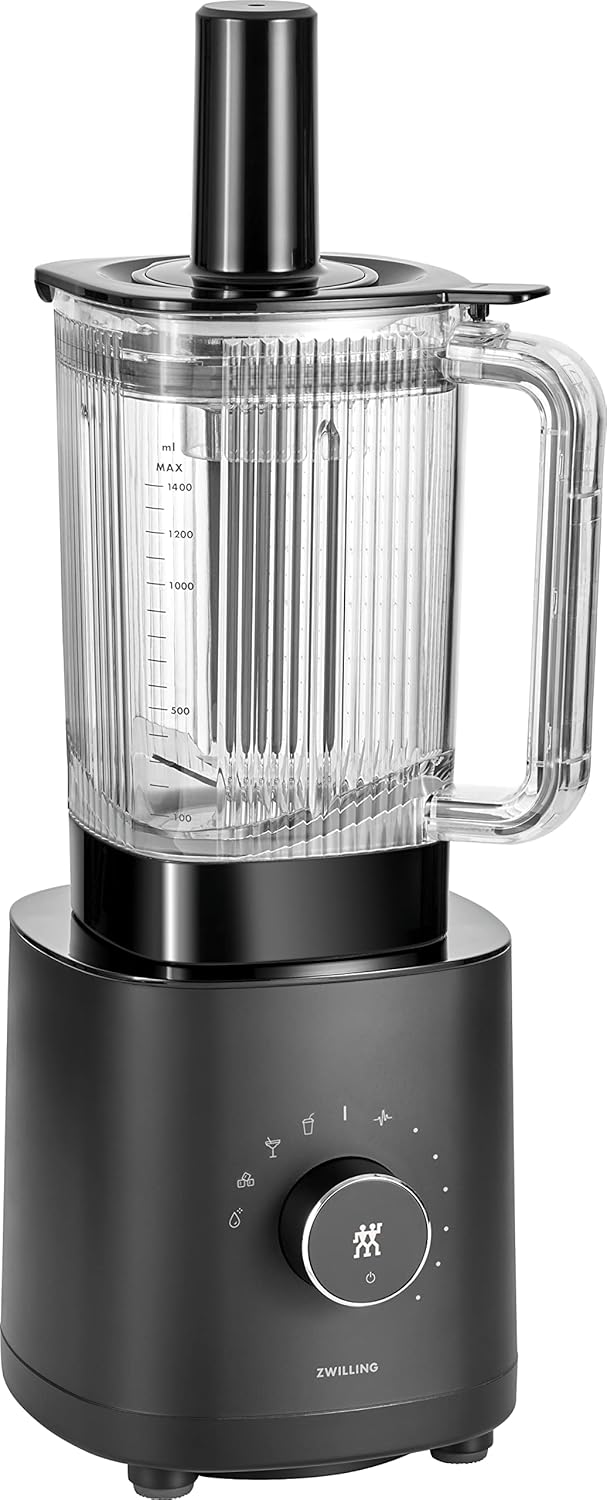 ZWILLING ENFINIGY Standmixer Universal 1.4 Liter, Mixer mit Edelstahl-Kreuzklinge & 1200-Watt-Hochleistungsmotor, Schwarz