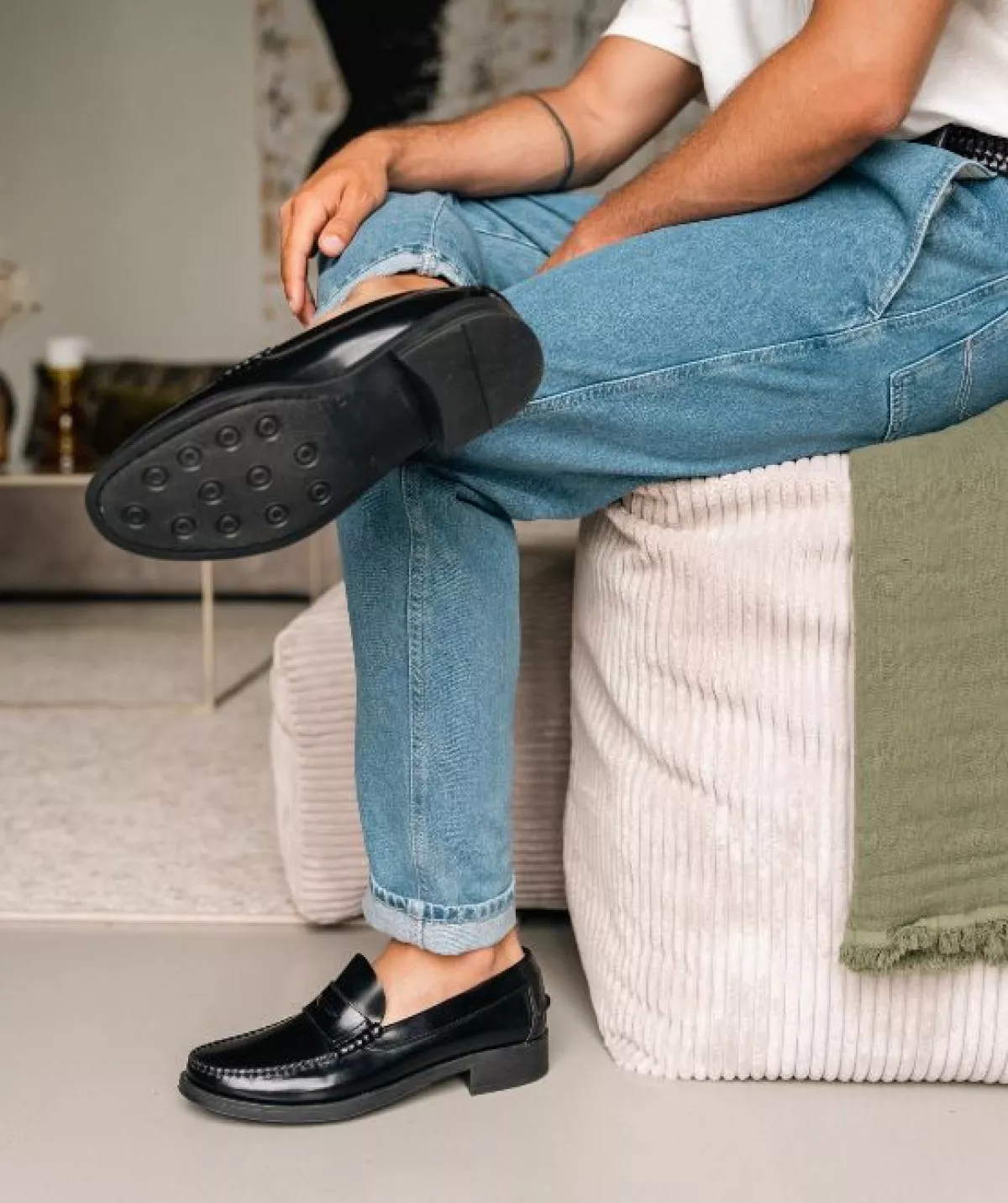 Mocassin Manhattan Noir Lisse