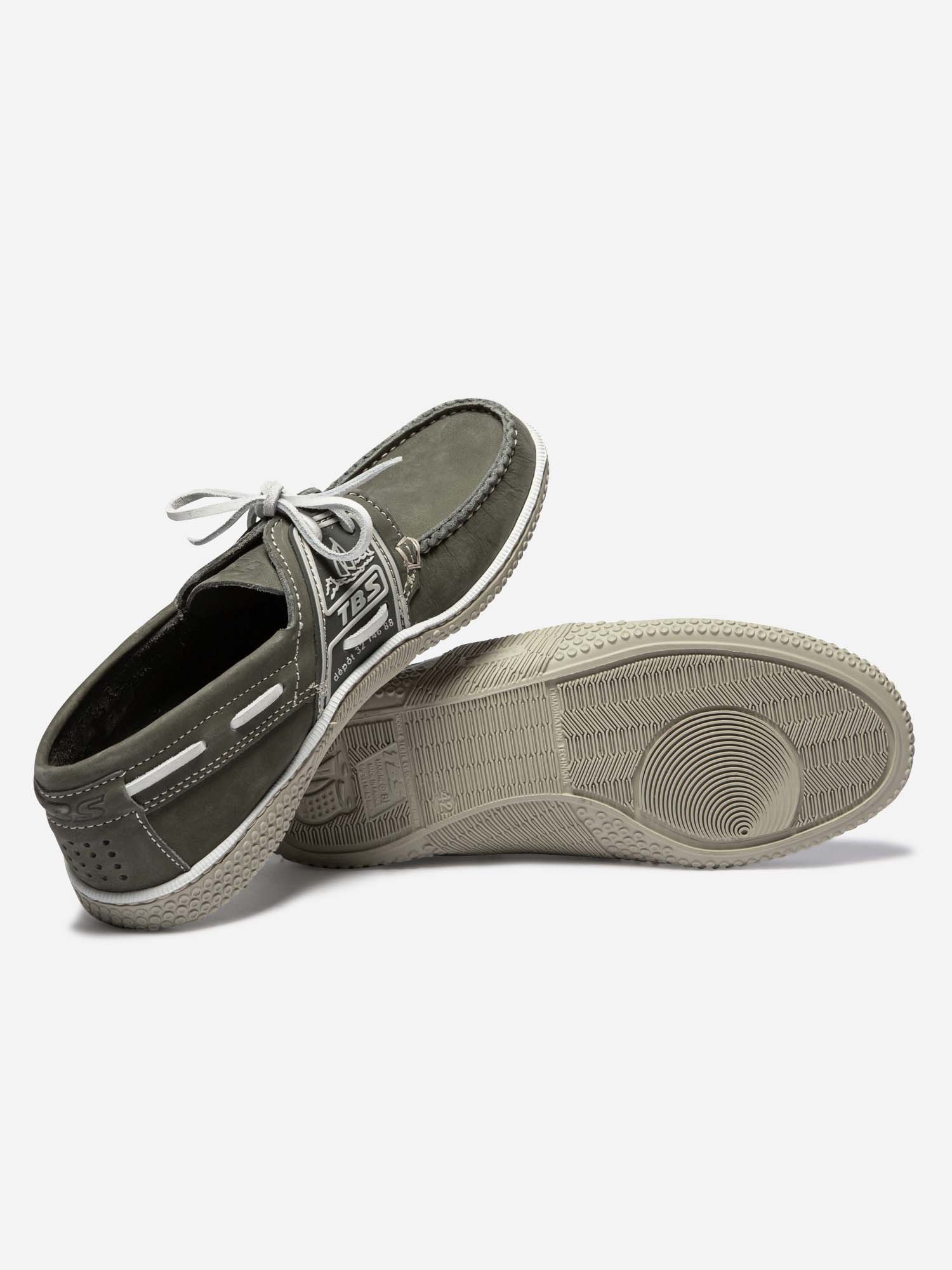 Chaussures Bateau Homme Cuir Kaki