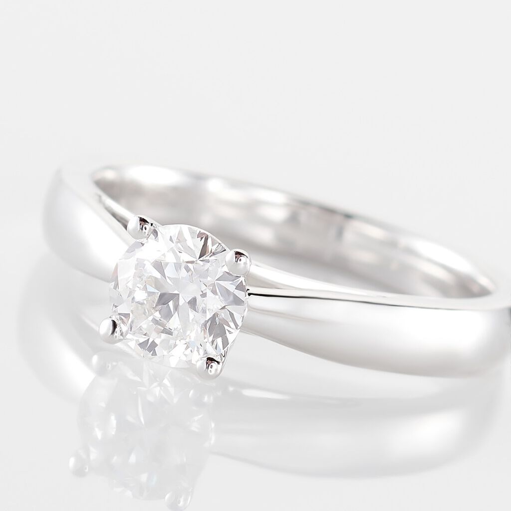 Bague Solitaire Iris Or Blanc Diamant