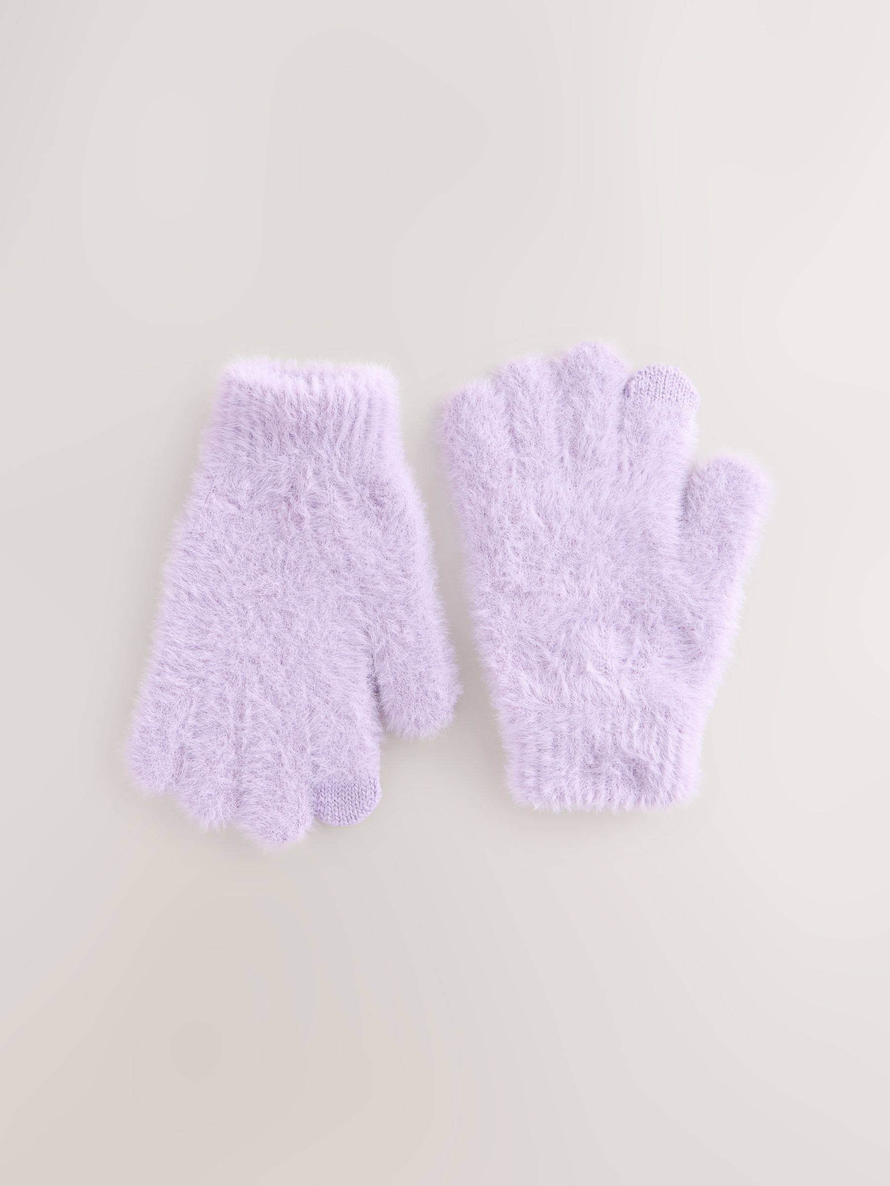Lila-paars - Pluizige handschoenen (3-16jaar)