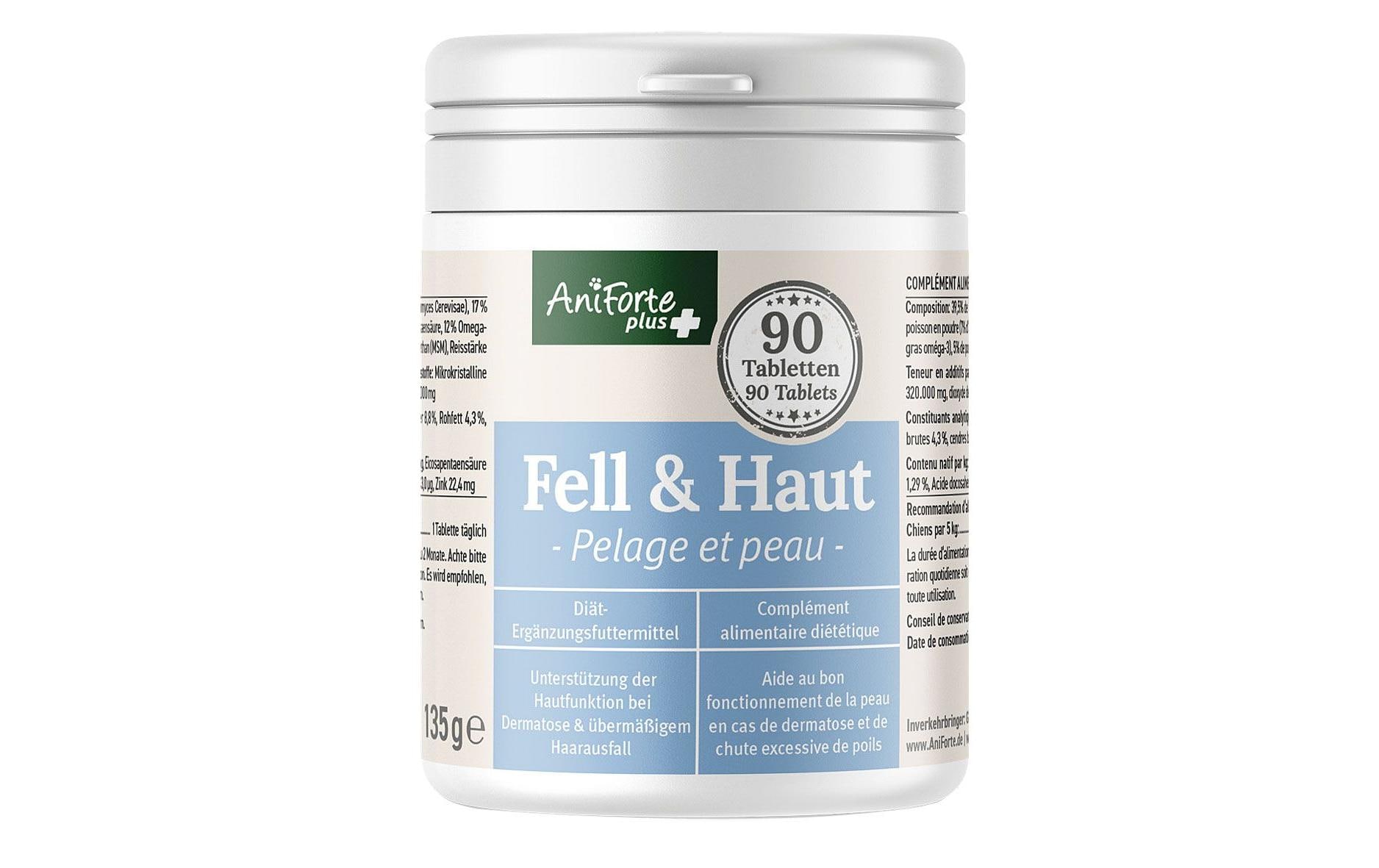 Hunde-Nahrungsergänzung plus Fell & Haut, 90 StückErgänzungsfuttermittel für Hunde