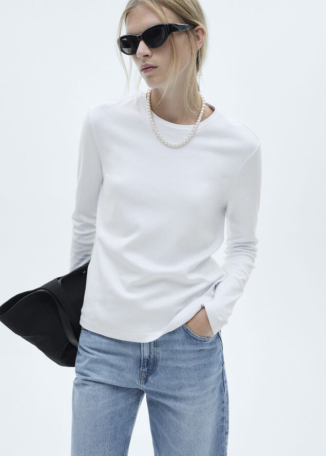 MANGO Miami medium-rise straight-fit jean Open blue