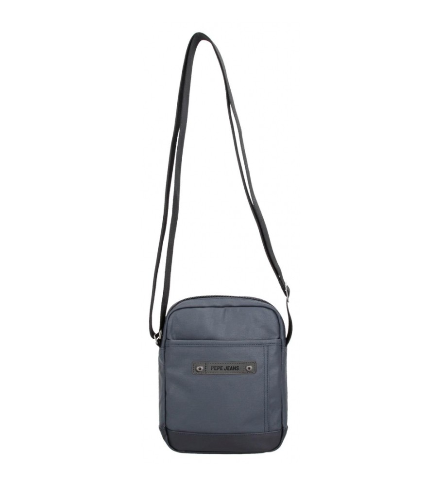 Bolsa de ombro Pepe Jeans Hatfield com dois compartimentos, azul marinho.