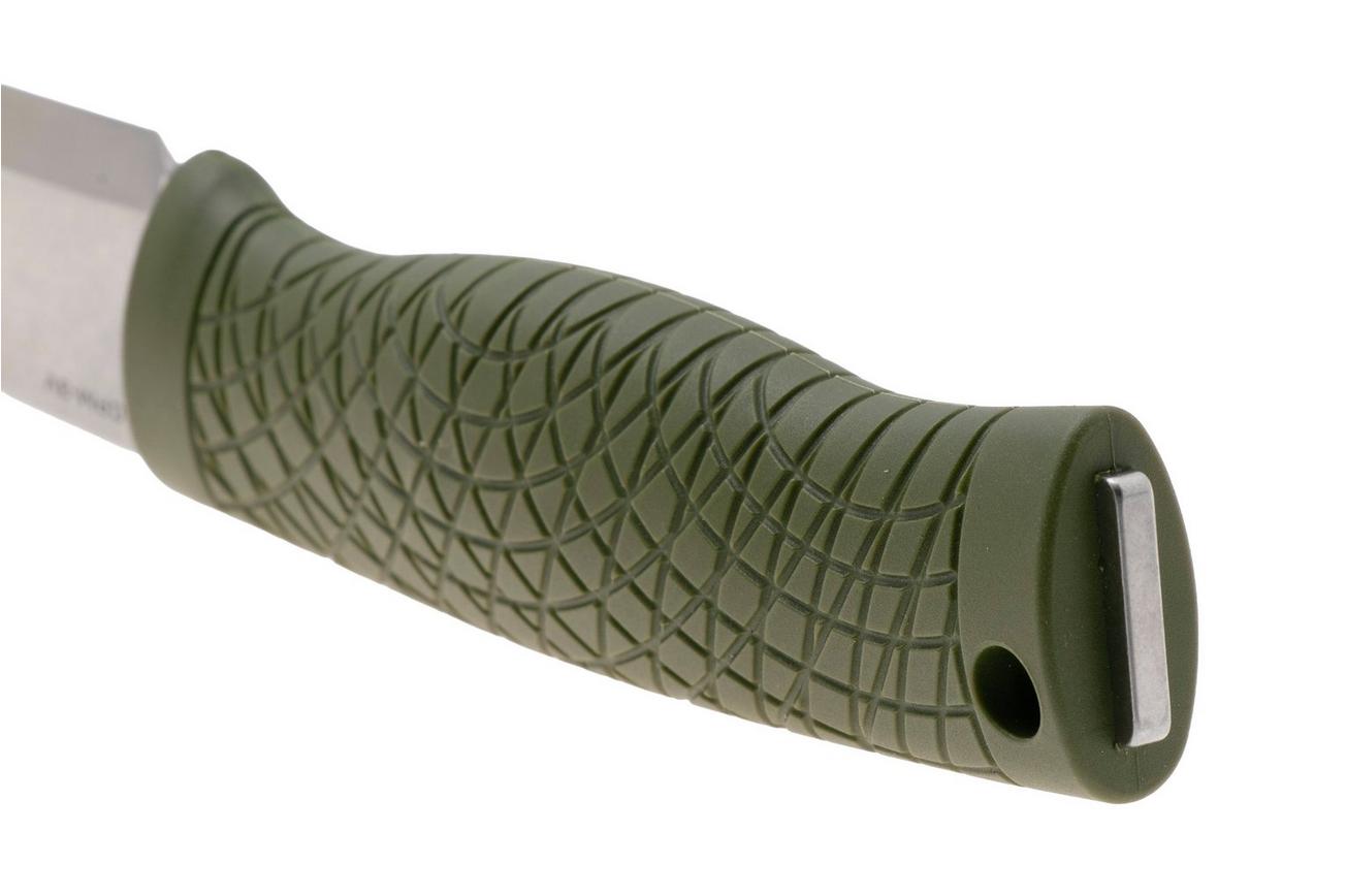 Böker Manufaktur Bronco Mini Scandi 121518 Stonewashed 3V, Green TPE, bushcraftmes