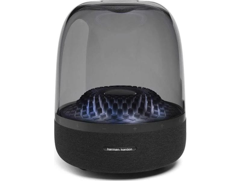 Harman/Kardon Aura Studio 4 Schwarz Bluetooth-Lautsprecher mit transparenter Kuppel und thematischer Beleuchtung