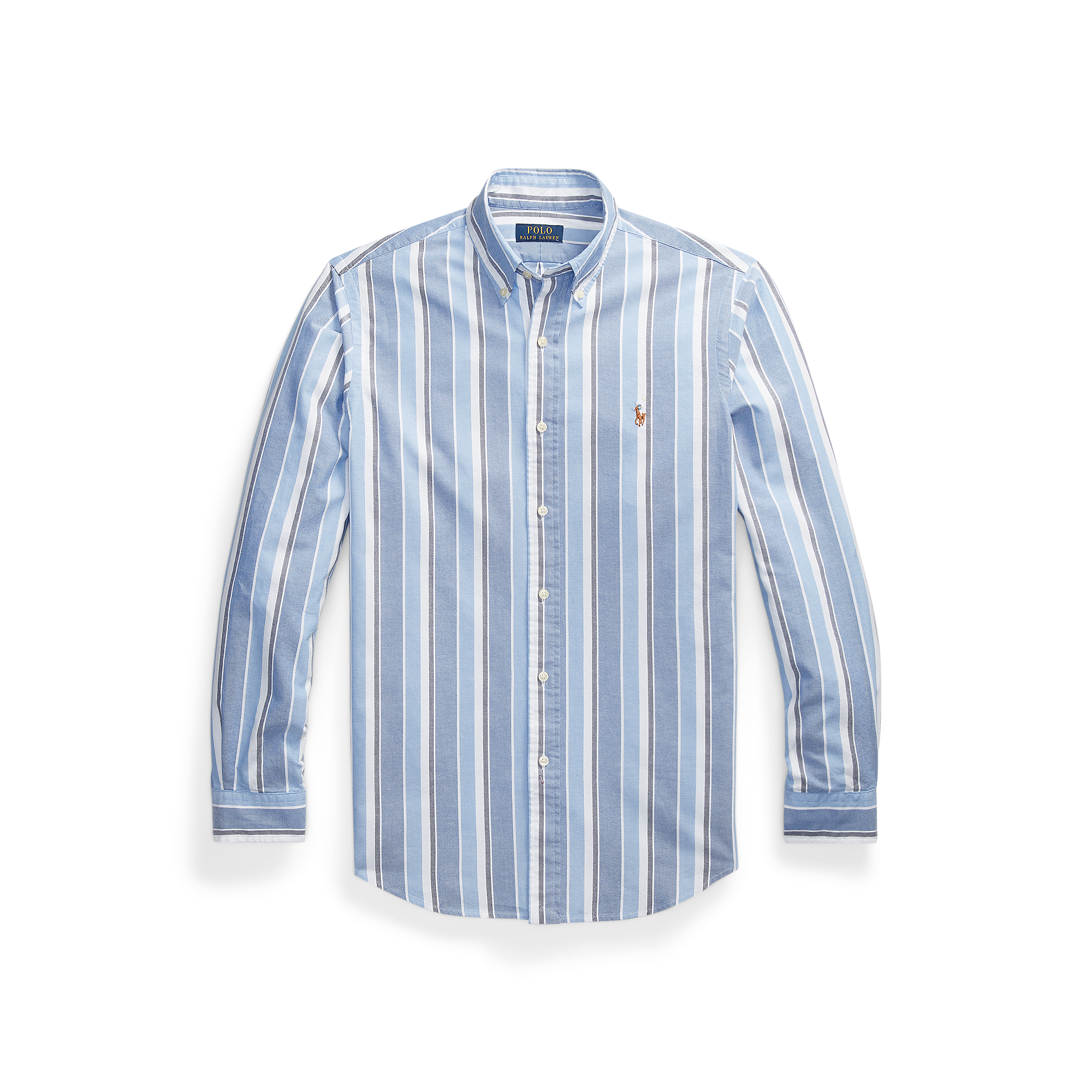 Chemise droite rayée en coton | Blanc