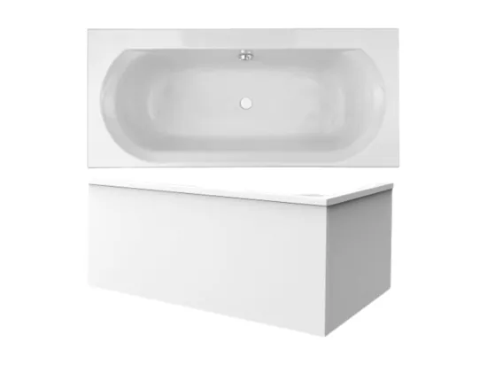 Pack baignoire droite 170 x 75 JACOB DELAFON Elise + tablier en angle + vidage